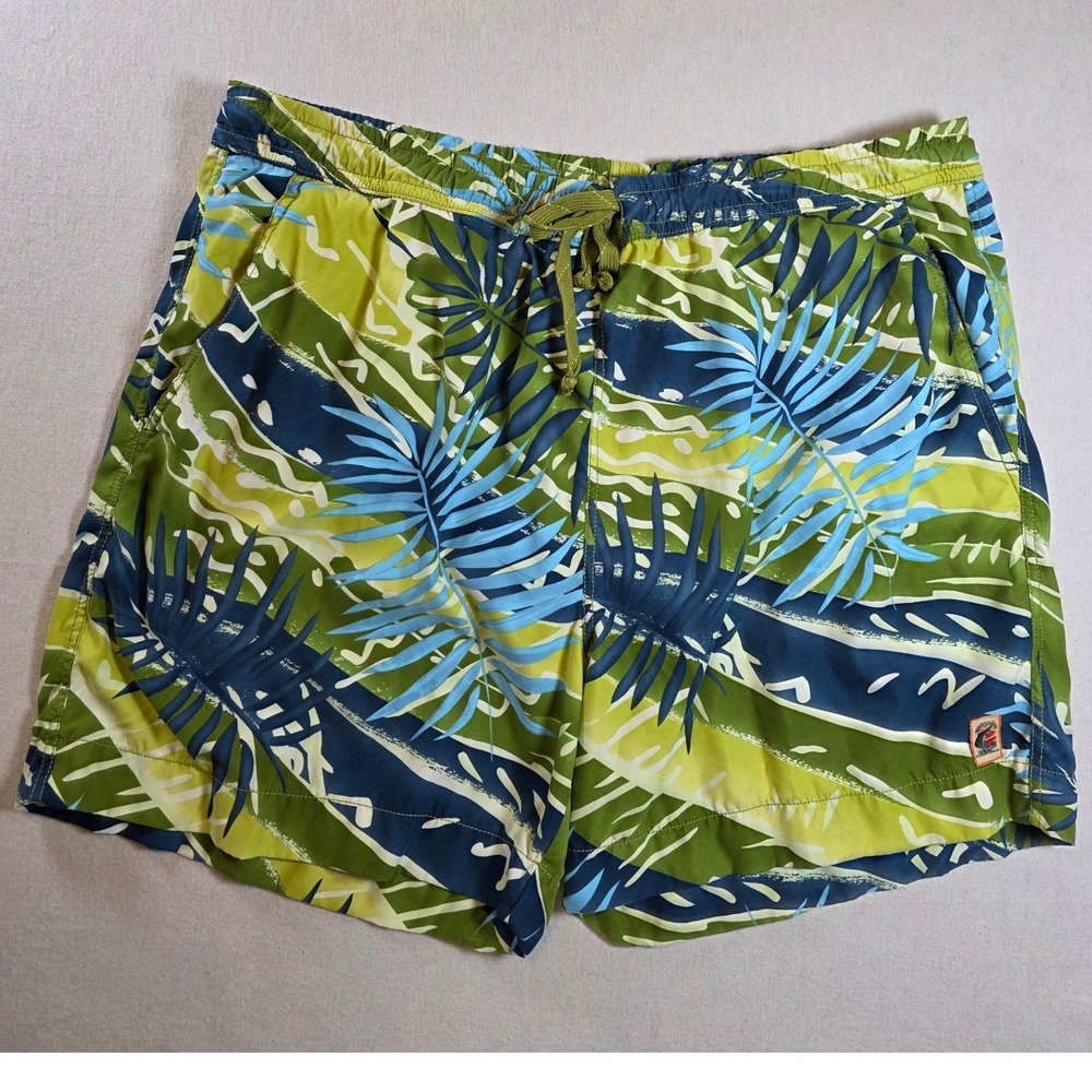 Tommy Bahama Mens XXL Green Tropical Swim Shorts Mesh Lining Board Shorts
